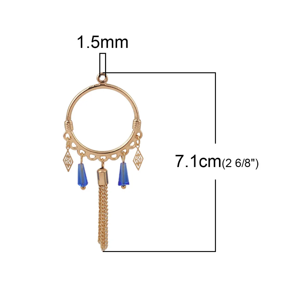 DoreenBeads медные Подвески с кисточками золотистого серебристого белого цвета