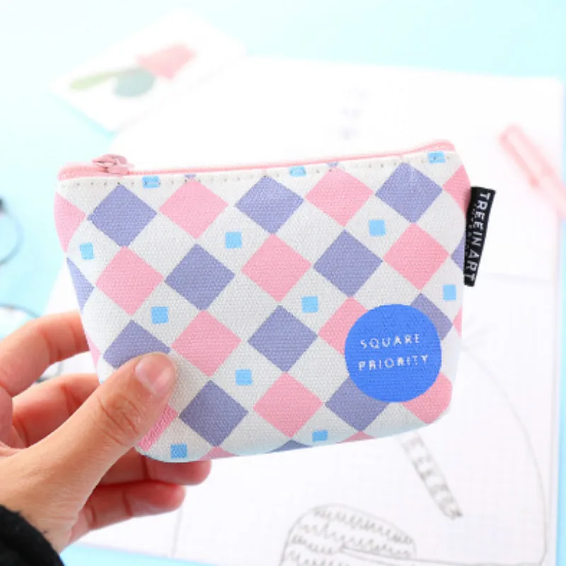 2019 hot cloth mini wallet for cute girls creative letter geometry small fresh zipper coin pouch women key card case purses | Багаж и