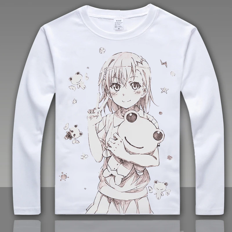 Модные некий научный рейлган футболка Misaka Mikoto косплей с длинным рукавом Футболка
