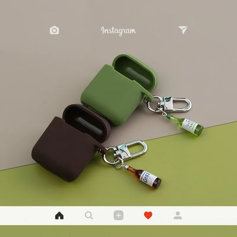 Модный декоративный силиконовый чехол для винной бутылки Apple Airpods 1 2 аксессуары