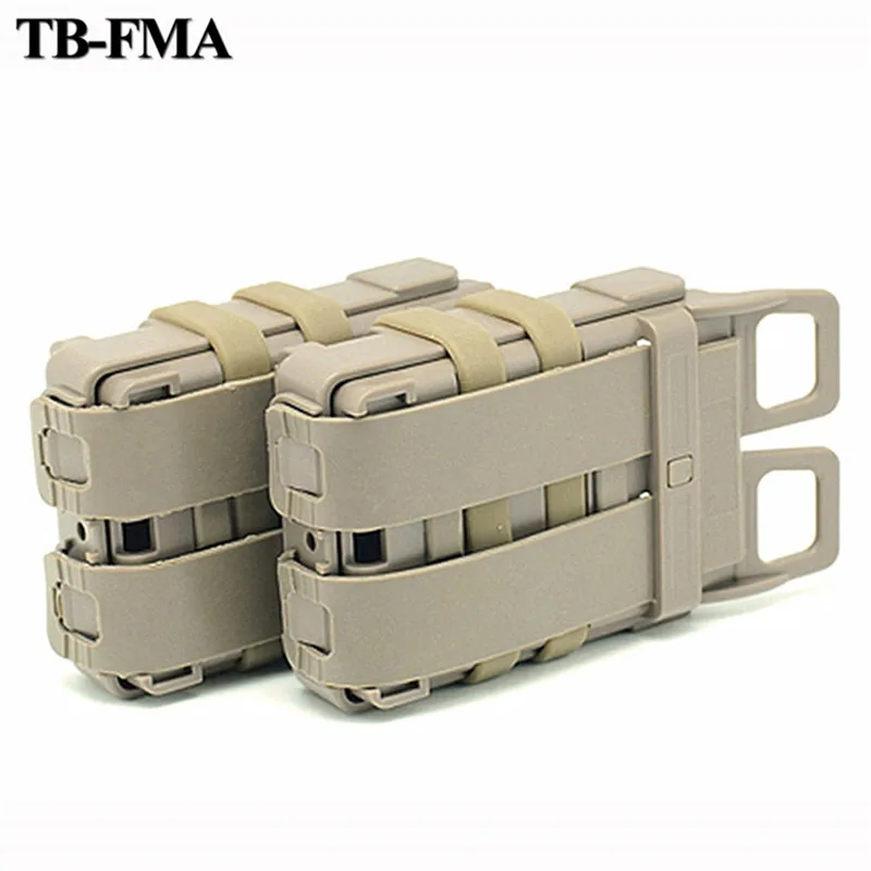 

FMA Airsoft Rifle 5.56 Mag M4 Magazine Fast Attach Tactical Pouch Molle System Module Combination Two Holder Magazine Pouches