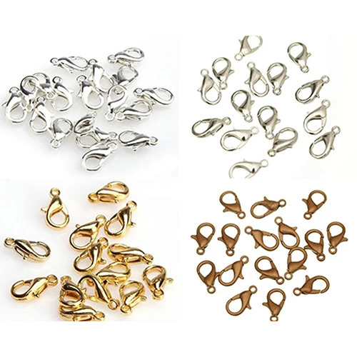 100 шт 10 мм 12 застежки карабины для изготовления ювелирных изделий ожерелье