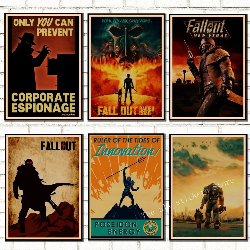 Игровой постер Fallout 4 DLC Nuka world.Fallout 3 украшение для дома игровой из крафт бумаги