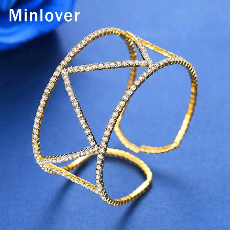 Minlover модные Кристальные геометрические браслеты для женщин Простые невесты