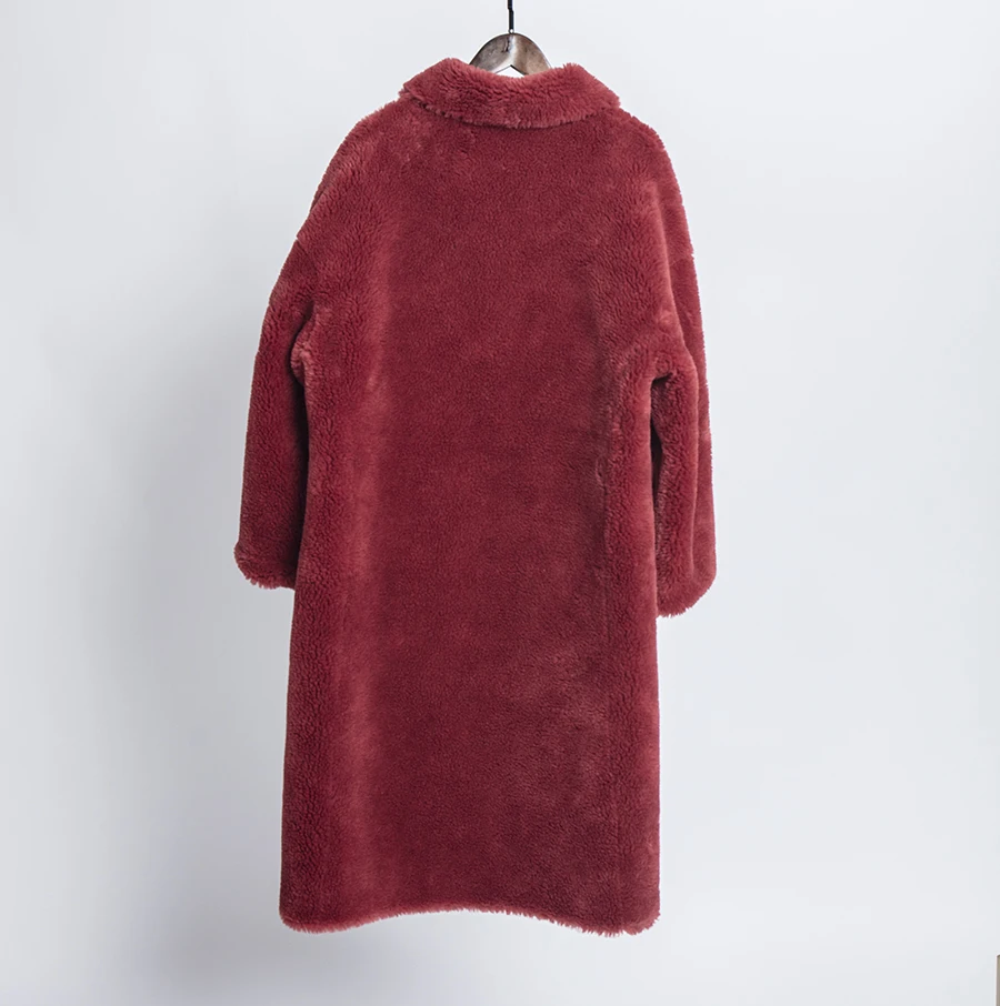 Abrigos mujer invierno, зимнее пальто из искусственного меха, 30% овечий мех, плюшевая куртка, женские длинные меховые пальто
