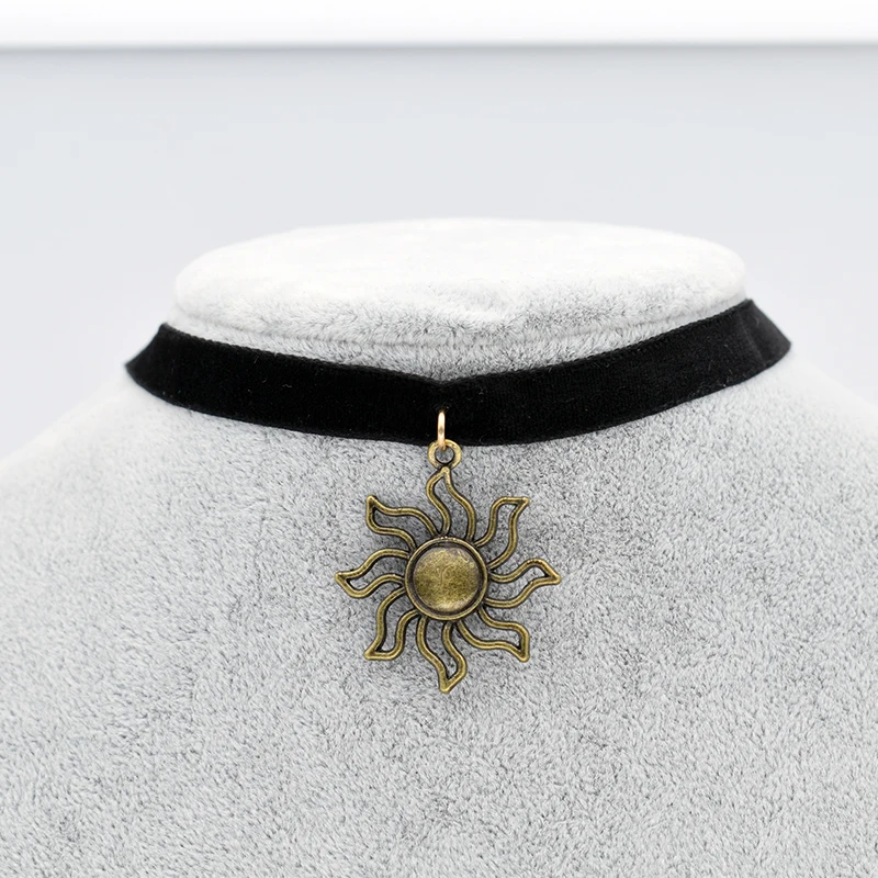 3 шт. искусственная кожа чокер модное солнце черный бархат веревка ложный