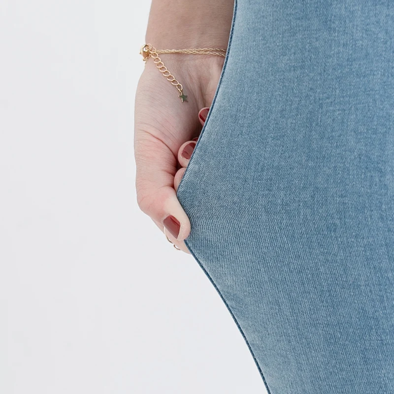 Soft Jeans For Women Cowboy High Elastic Casual Skinny Denim Pencil Pants Ankle Length Femme Trousers Boyfriend Plus Size | Женская