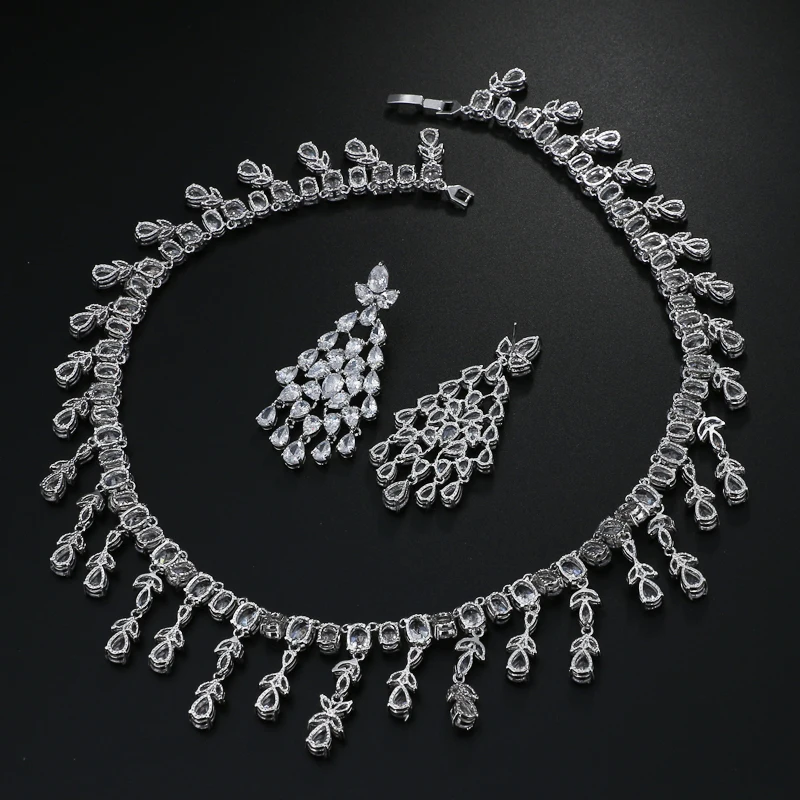 EMMAYA Femme Bijoux AAA CZ Серьги Ожерелье Ювелирные наборы для женщин Свадебная вечеринка