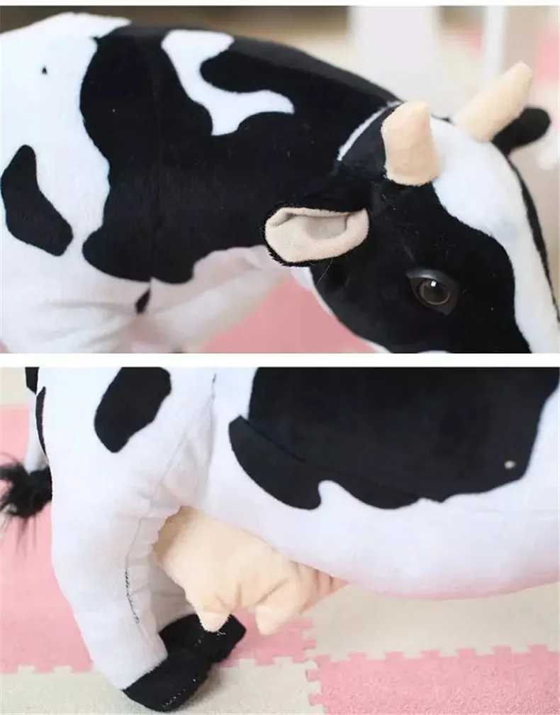 Новинка Мягкие игрушки животные 70 см Корова Черный и белый крупный рогатый скот