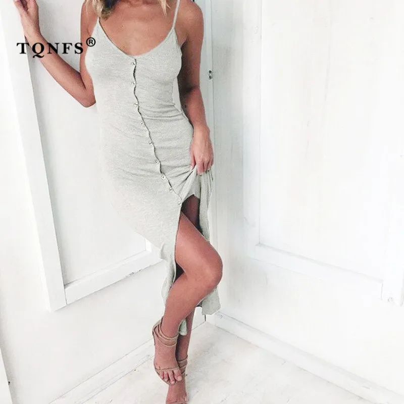 TQNFS новый летний Для женщин Bodycon платье 2018 глубоким v-образным вырезом без рукавов