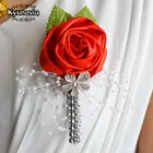 Бутоньерка Kyunovia для свадьбы, выпускного вечера, Женская бутоньерка для жениха, подружки невесты, жениха, цветы, бутоньерка FE21