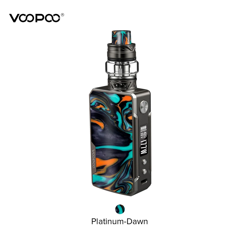 Platinum-Dawn VOOPOO DRAG 2 комплект из платины 5 мл Uforce T2 Танк Uforce U2 N3 177 Вт Макс выход Электронная сигарета против Voopoo Drag 2 комплект смолы - Цвет: Platinum-Dawn