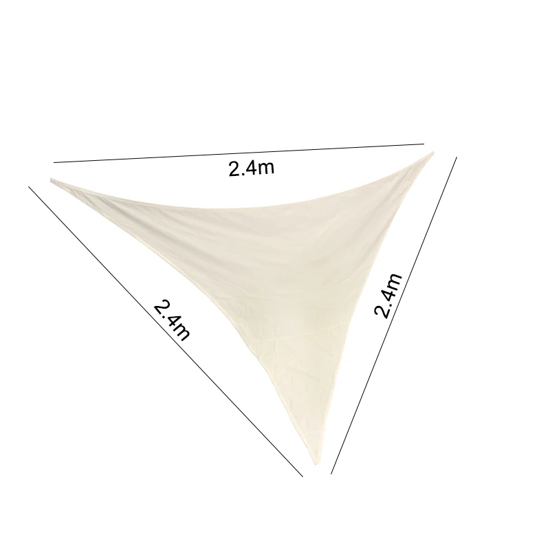 2.4x2.4x2.4m Triangle Sun Shade Sail Canopy Patio Garden Awning UV Block Top Shelter Beige Waterproof Outdoor | Дом и сад