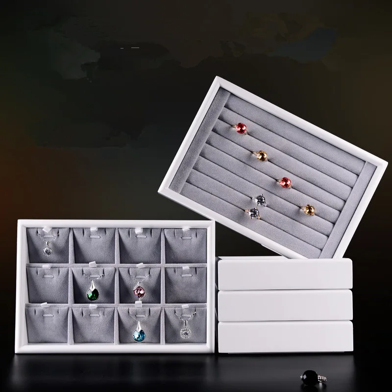 

Solid Wood Piano Painting Beed Fleece Jewelry Tray Ring Display Organizer Box Tray Necklace Tray Jewelry Display Tray