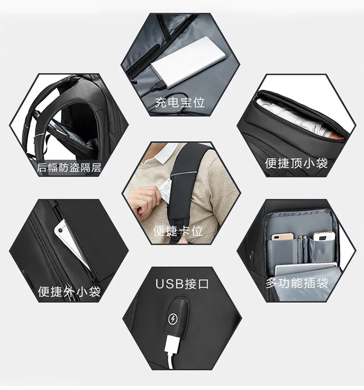 Рюкзак Для Ноутбука 18 дюймов с защитой от кражи и usb зарядкой, мужской рюкзак для путешествий, Водонепроницаемый Школьный рюкзак, мужская сумка Mochila