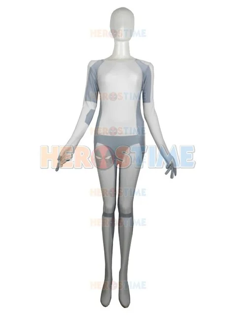 Костюм Сирены из трона костюм супергероя спандекса белый и серый Леди зентай на