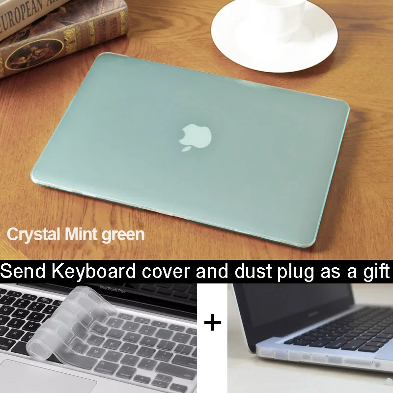 4 в 1 кристально прозрачный чехол для Apple macbook Air Pro с Retina 11 12 13 15 дюймов тонкий Macbook 3
