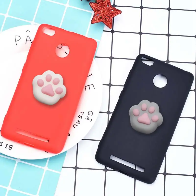 Чехол для Xiaomi Redmi 3 Pro/Redmi S 3D мягкими милый кот лапы крышка Note 3pro конфеты прекрасный