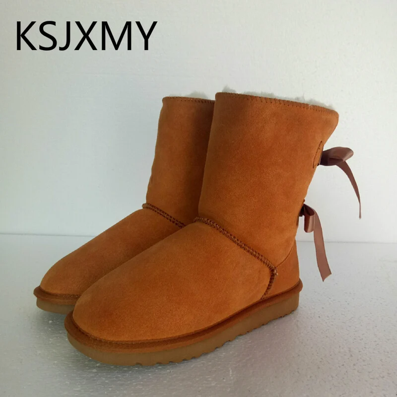 KSJXMY Новое поступление 100% натуральный мех классические женские сапоги