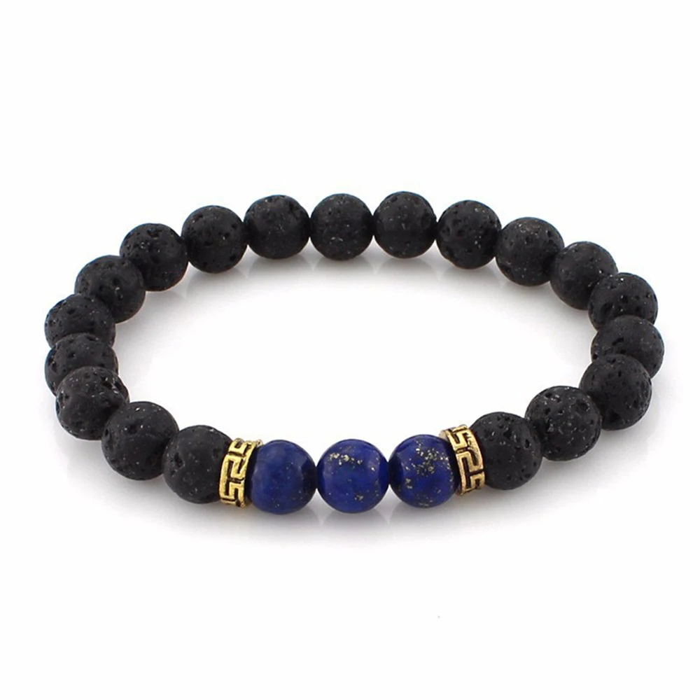 8mm Volcanic Stone Beads Bracelet For Women Men Strand Bracelets Handmade Elasticity Charm Jewelry Gift | Украшения и аксессуары