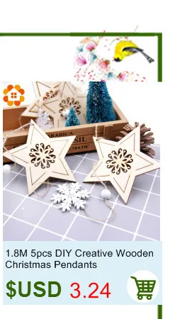 1 шт. круглые деревянные с колокольчиком DIY креативные Рождественские Подвески, украшения из дерева, рождественские украшения, вечерние украшения для дома