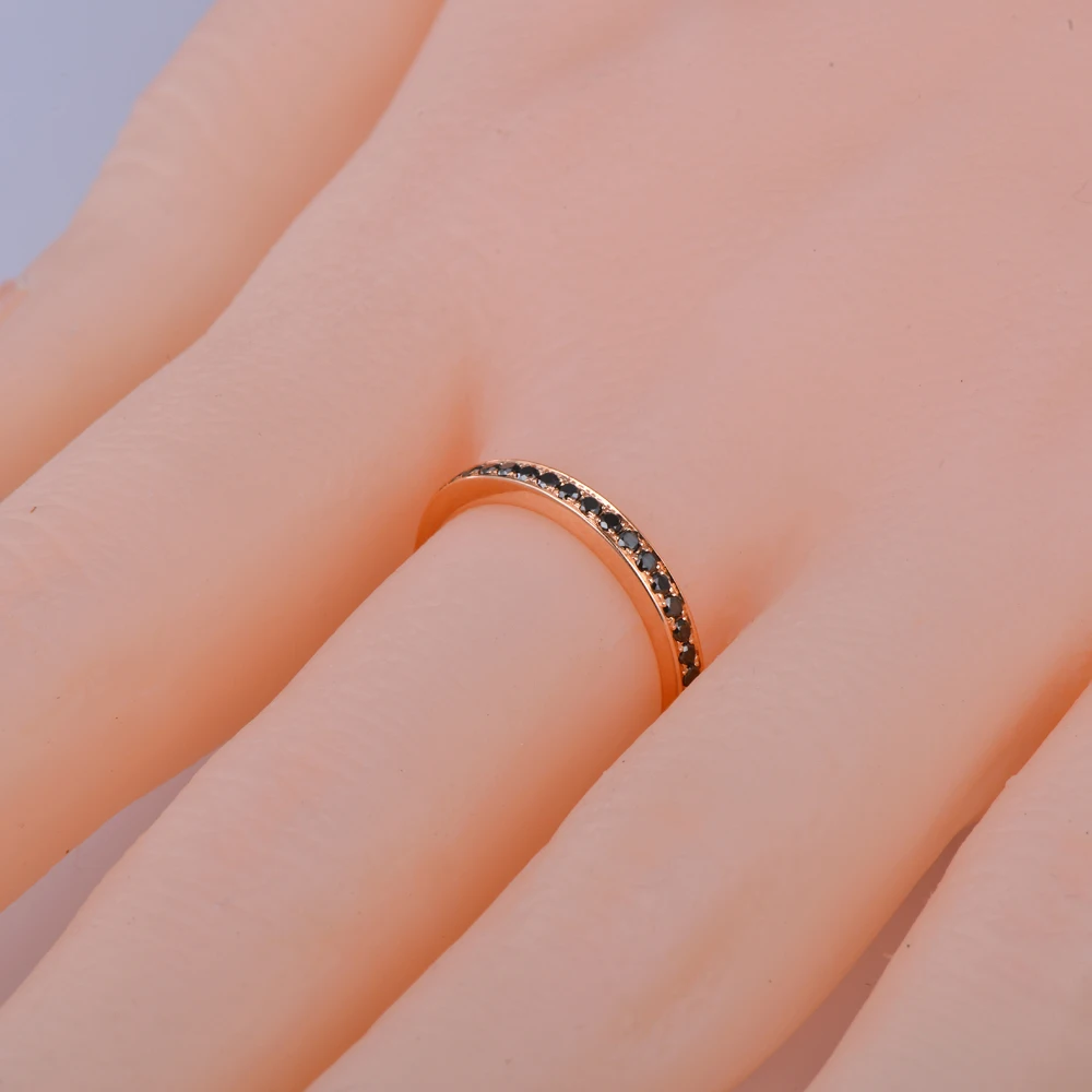 

Caimao Jewelry Antique 14k Rose Gold With Black Diamond Engagement Wedding Band