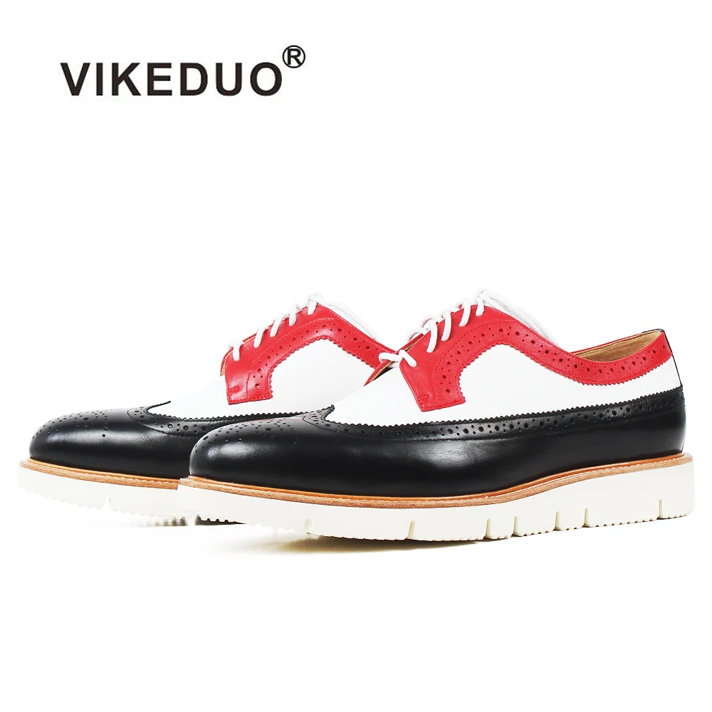 VIKEDUO/мужские кроссовки из натуральной телячьей кожи в стиле пэчворк Обувь с