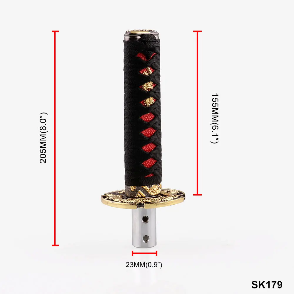 Stytlish 20CM Silver Gold Japanese Katana Gear Shift Knob Car Refitting Samurai Sword Accessories Universal For BMW Ford | Автомобили и