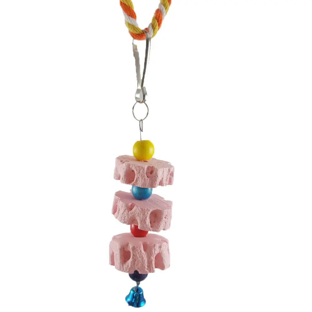 1 шт. Grindstone Bell Pet Parrot Bird кусать зубы шлифовальная игрушечная клетка висячий Декор