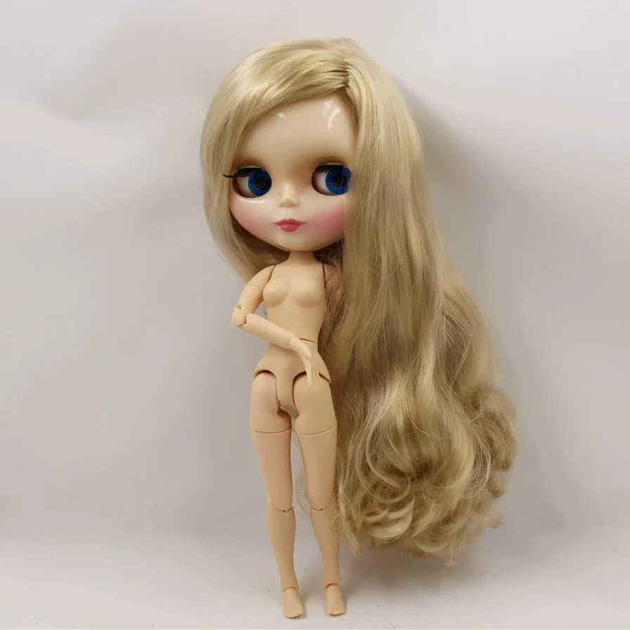 Icy factory шарнирная кукла blyth игрушка светлые волосы соединение тела Сторона расставания волос блестящее лицо голая кукла 30 см - Цвет: nude doll