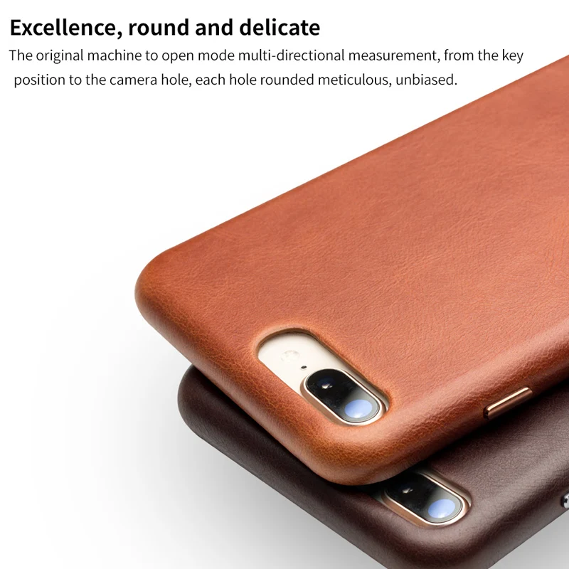 QIALINO задняя крышка из натуральной кожи для iPhone 7 Plus модный Ультратонкий чехол