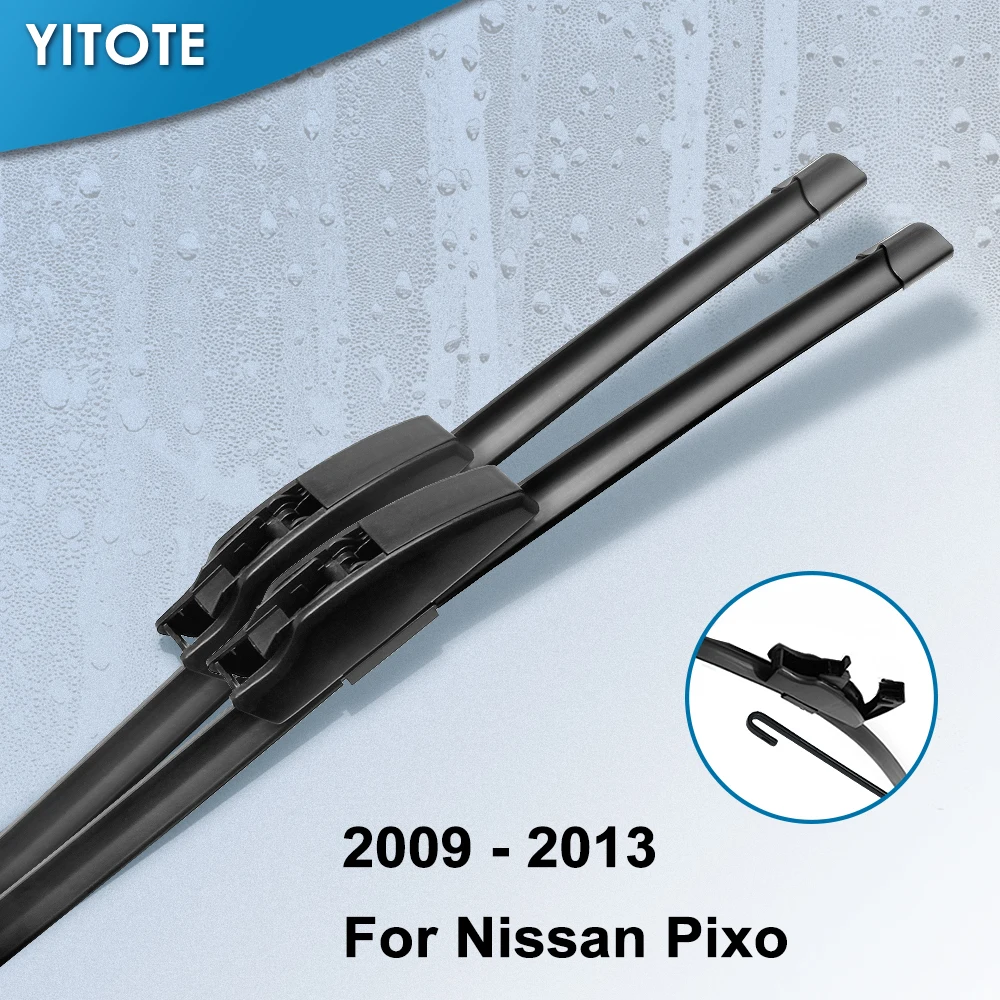 

Щетки стеклоочистителя YITOTE для Nissan Pixo Fit, крюковые рычаги 2009, 2010, 2011, 2012, 2013