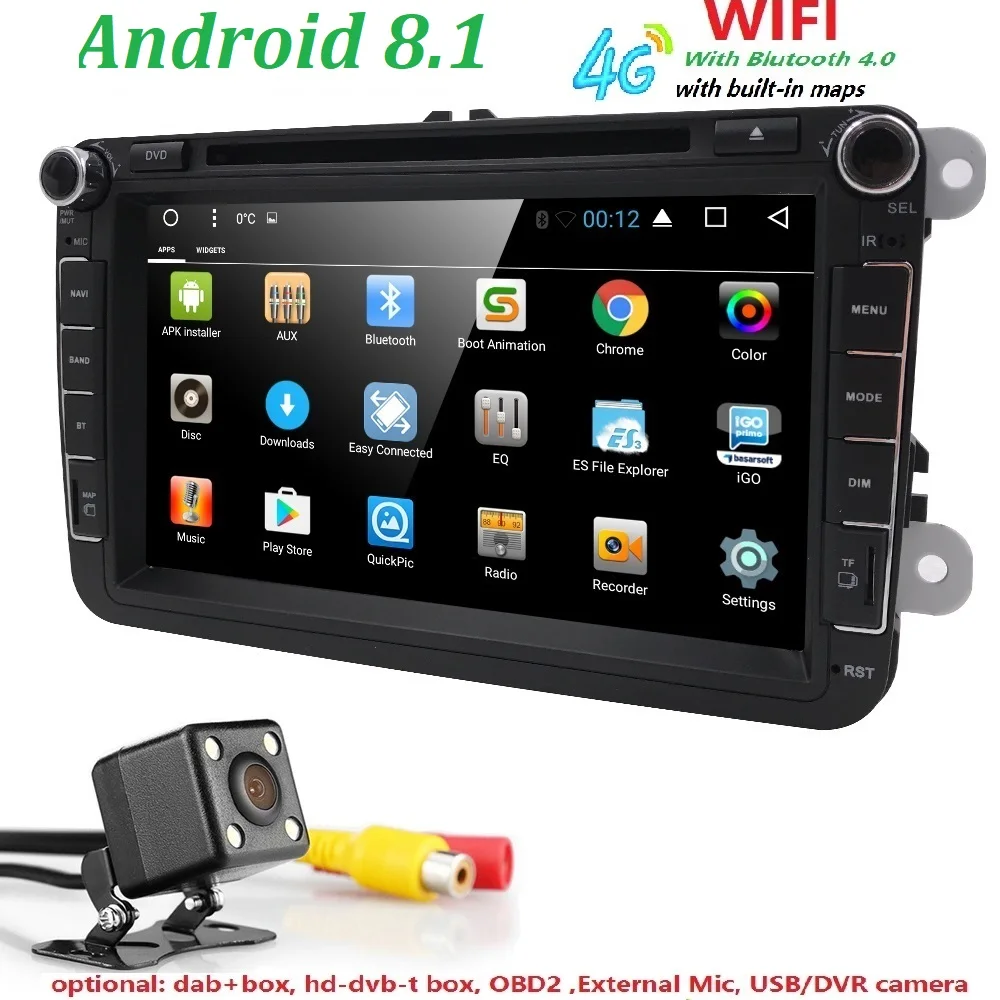 Hizpo автомобильный Радио мультимедиа 7 "дюймов Android 8 1 dvd аудио стерео плеер