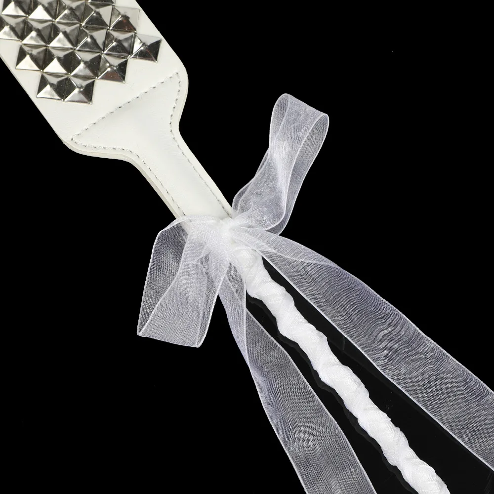 Белое кожаное весло для шлепки кнут секса верховой езды Шлепка флирта БДСМ игры