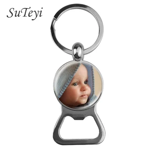 Персонализированный брелок для открывания бутылок SUTEYI, брелок с фотографией вашего ребенка, мамы, папы, внука, любимого семейного подарка