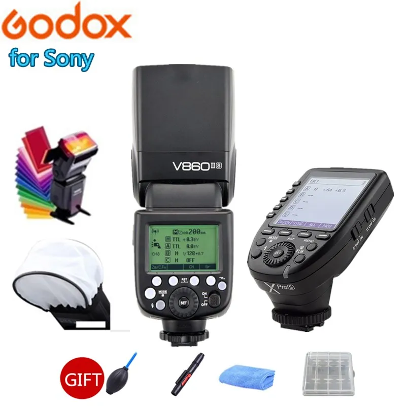 2x Godox Flash V860II-S V860IIS камера Speedlite 2 4G Беспроводная X СИСТЕМА HSS 1/8000 s с литий-батареей +