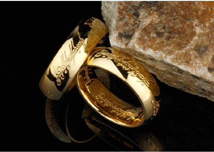 Высокое качество Золотой Цвет Хоббит подарок нержавеющая сталь одно кольцо силы ювелирные изделия Властелин Кольца для женщин мужчин(GR147