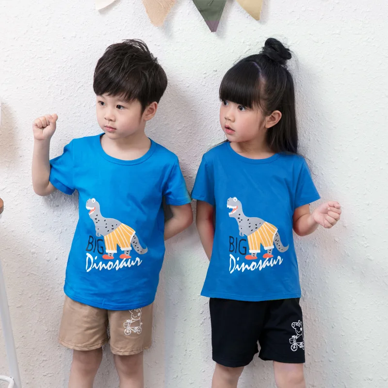 Футболки для маленьких девочек и мальчиков летняя детская одежда с коротким
