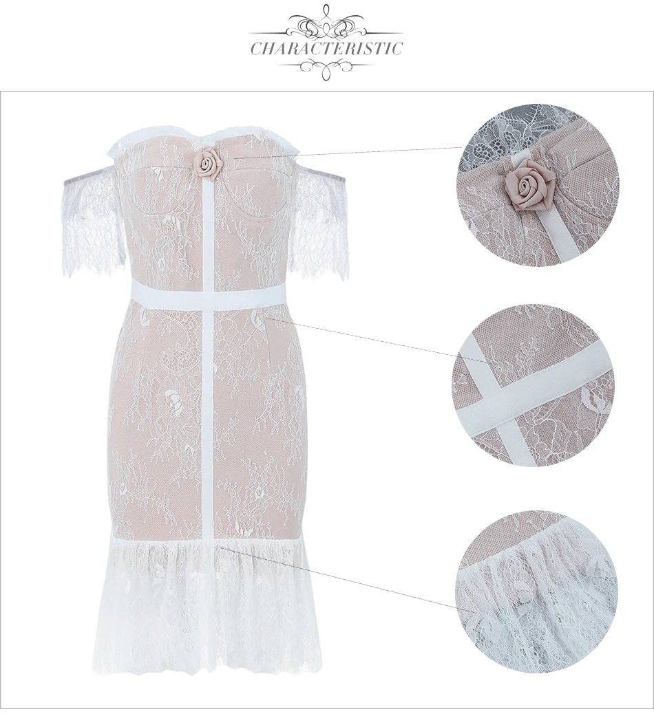Adyce, новое летнее женское Бандажное платье, Vestidos, сексуальное, кружевное, элегантное, обнаженное, с открытыми плечами, Русалка, Клубное платье, вечерние платья знаменитостей