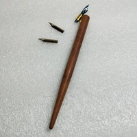 rosewood oblique calligraphy dip pen with 1 pen holder 3 nibs dip pen english copperplate script antique dip pen set