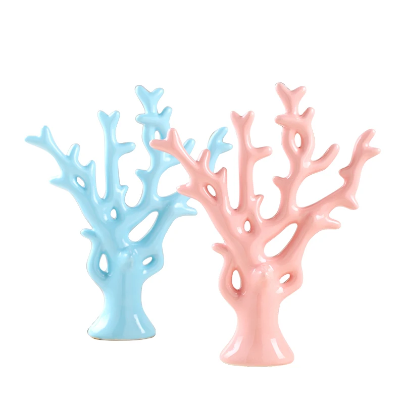 Керамические синие розовые деньги деревья домашний декор ремесла украшения