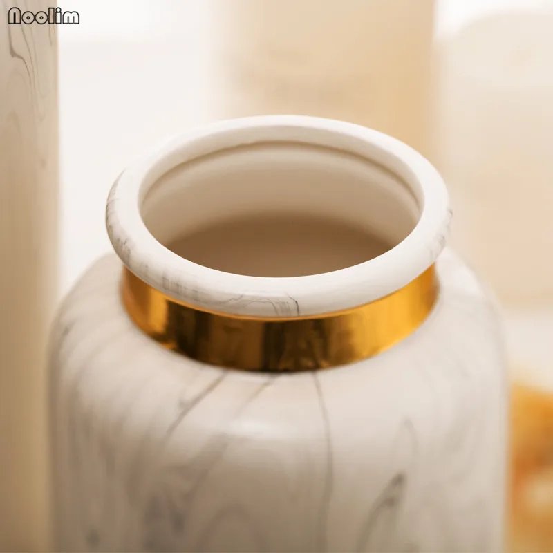 Noolim Золотая мраморная керамическая ваза Скандинавский современный