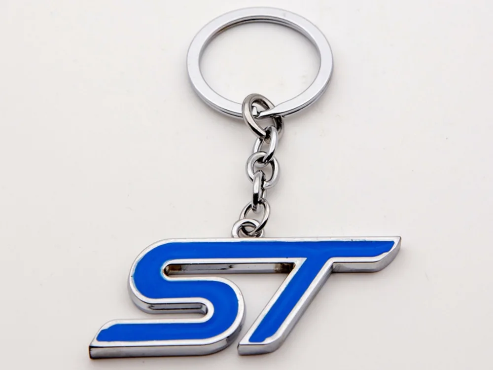 Синий Авто Ключевая Цепь 1 шт. Хромированная Отделка ST Брелок Кольцо Подходит Для