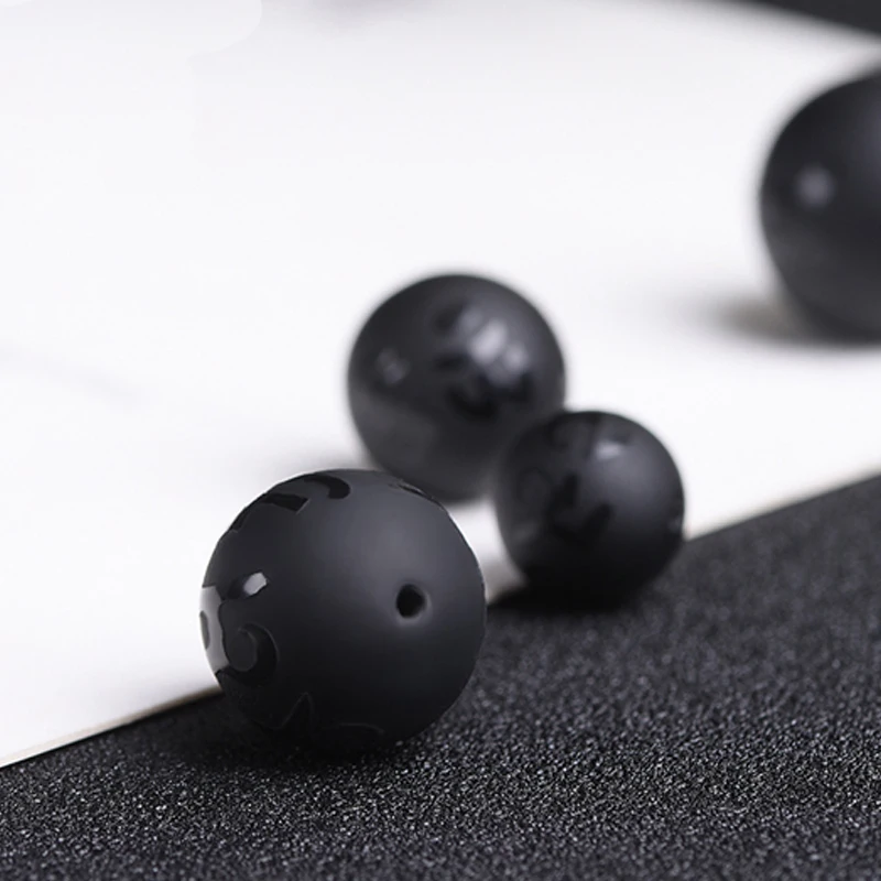 Бусины для изготовления ювелирных изделий натуральный обсидиан скраб шесть