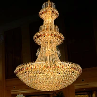 gold crystal chandeliers lights fixture led lamp modern crystal chandelier droplight hotel hotel club home lighting ac90v 260v