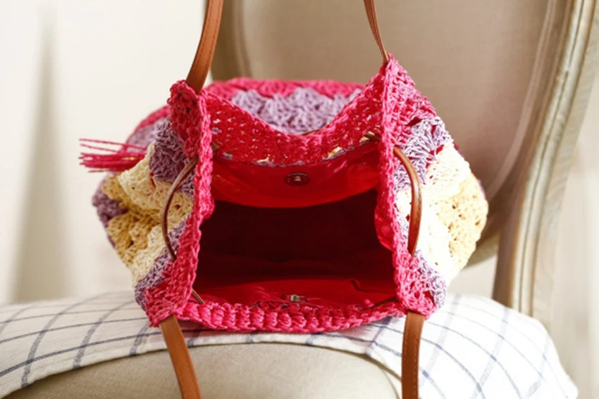 Модная плетеная сумка в этническом стиле полоску|leisure bag|woven bagfashion shoulder bags |