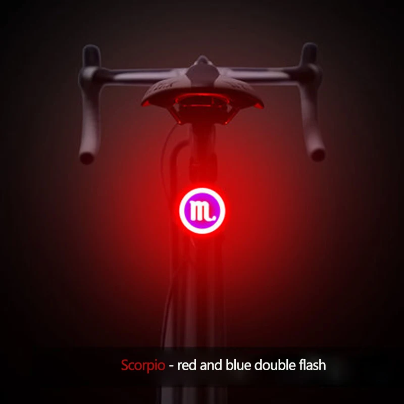Scorpio 2 As shown Велосипедный светодиодный защита задних фонарей Предупреждение свет ночной горный велосипед лампа для фары заднего света Usb зарядка велосипед креативный свет Велосипедный спорт - Цвет: Scorpio 2 As shown