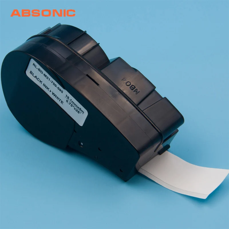Absonic 19 1 мм * 6 4 м для M21 750 595 WT RD YW черный на белом лента совместимый Brady BMP21 PLUS