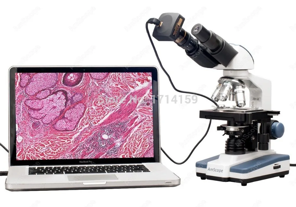 Клиника больница AmScope поставки 40X 2000X LED бинокулярный цифровой составной
