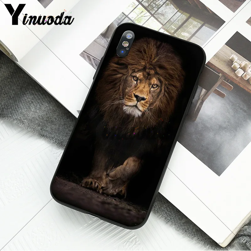 11pro MAX animals The lion Smart Cover черный мягкий чехол для телефона для iPhone X XS MAX 6 6S 7 7plus 8 8Plus 5 5S XR